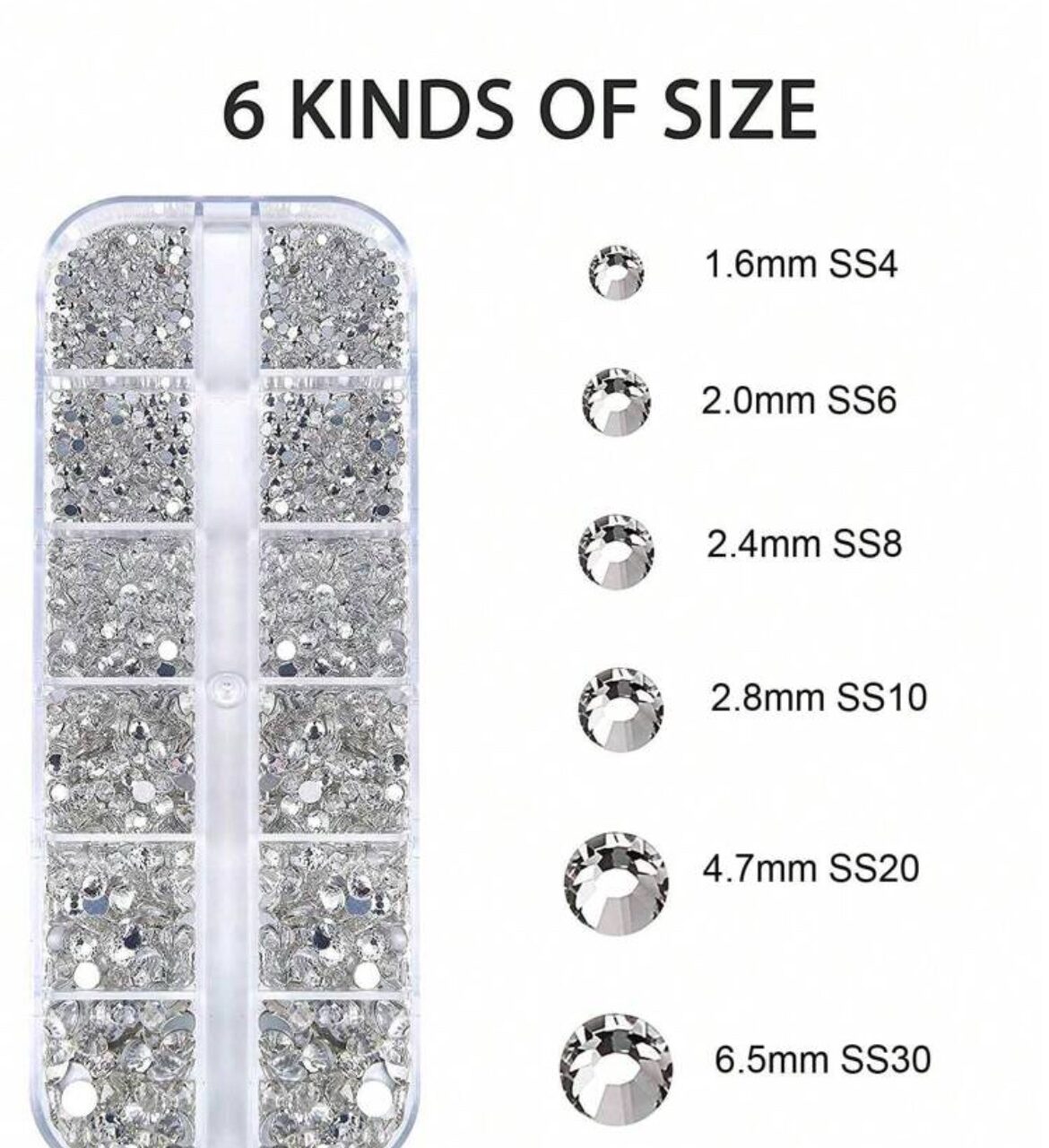 SH Strass ongles 12 grilles 1,5–5 mm