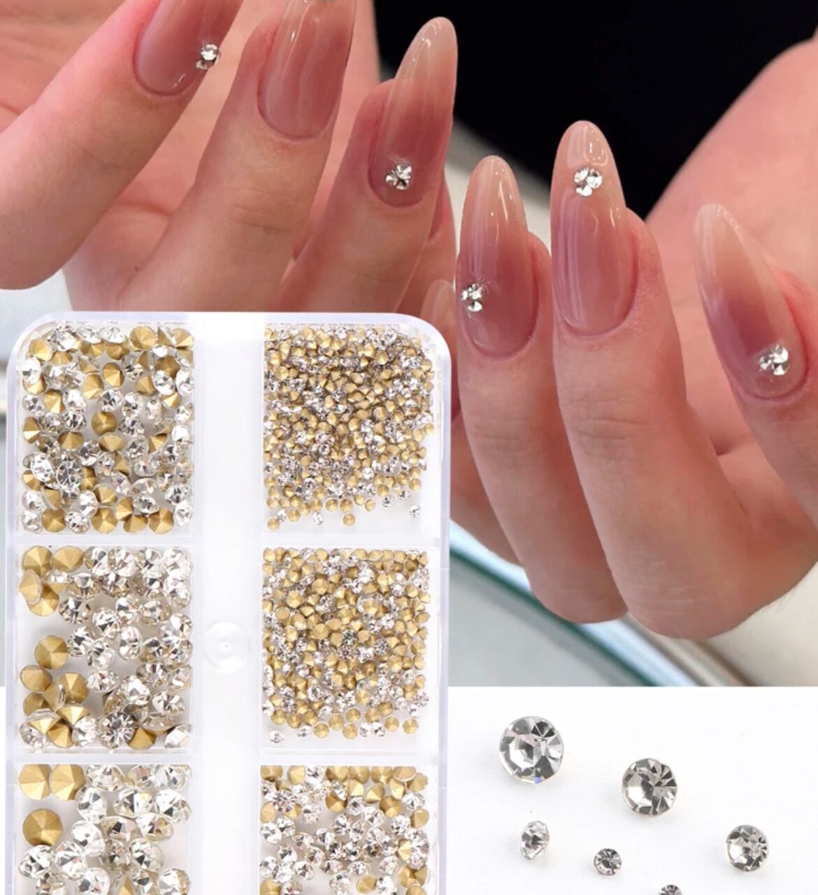 SH Strass ongles à pointe arrière 1 boîte