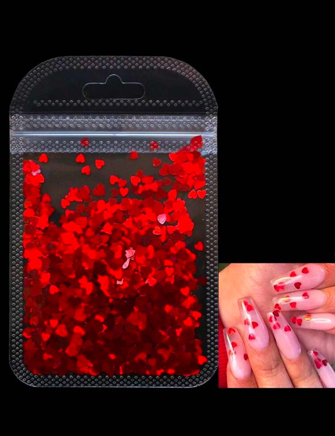 SH Paillettes Ongles Cœur 1 paquet
