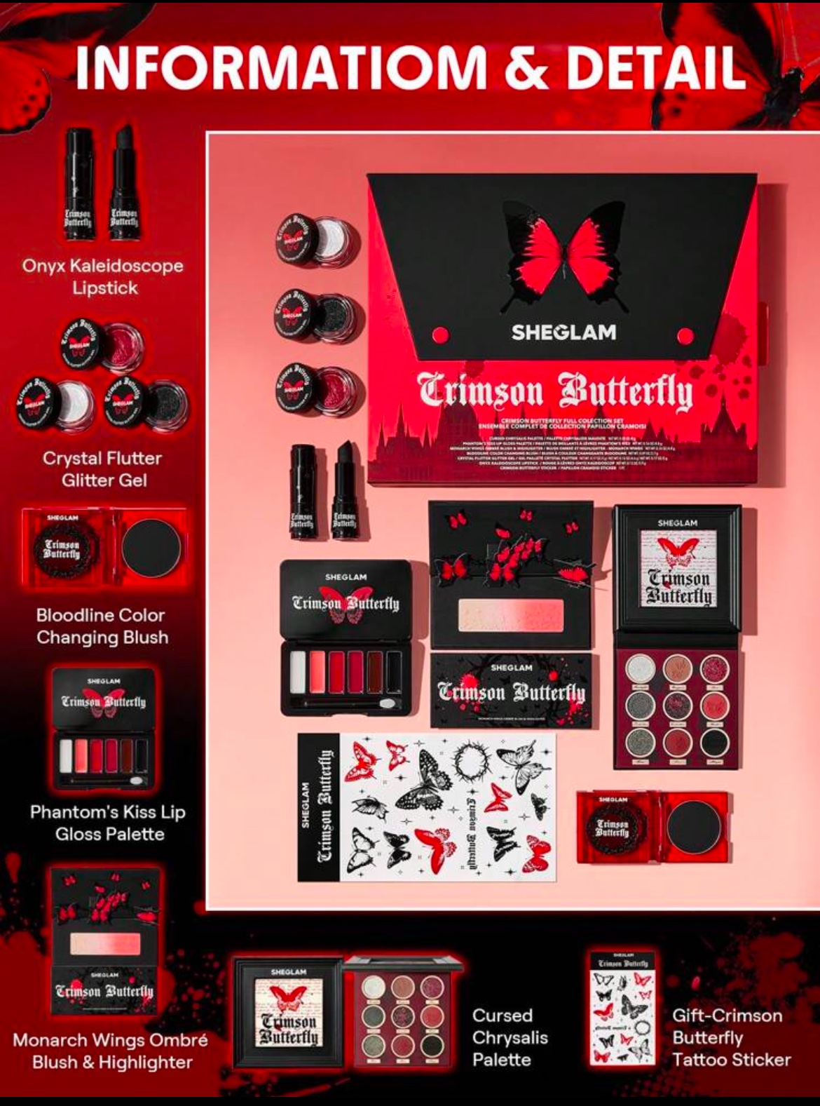 SHEGLAM Coffret Maquillage Halloween Crimson Butterfly