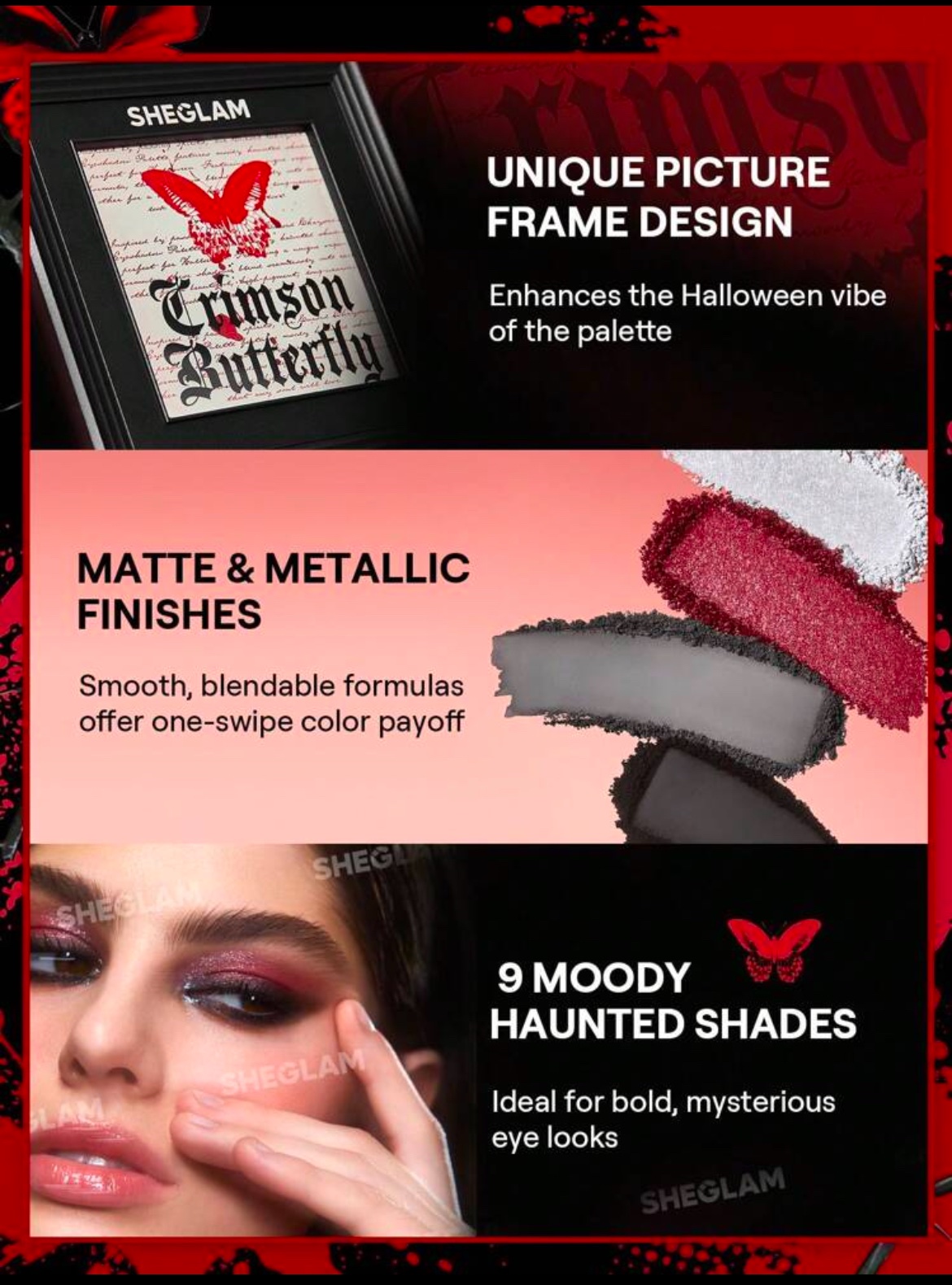 SHEGLAM Coffret Maquillage Halloween Crimson Butterfly