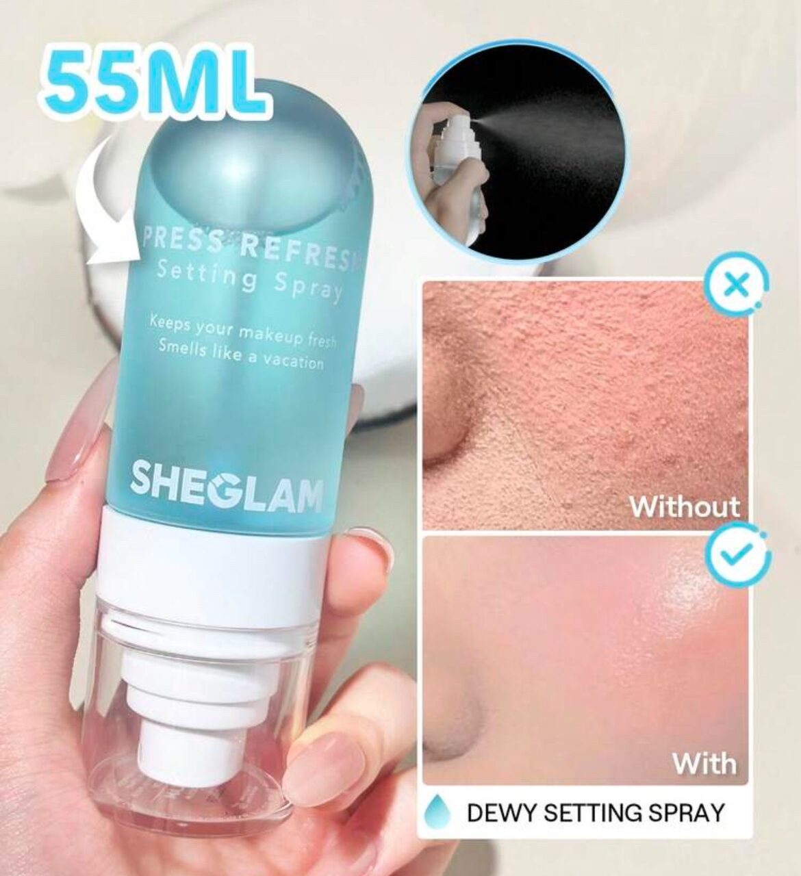 SHEGLAM Spray Fixateur Press Refresh 55 ml