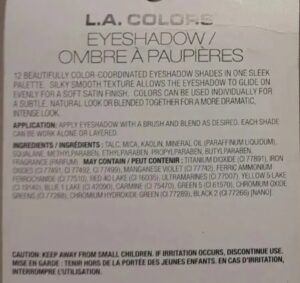 L.A.Colors Smokey Eyeshadow Palette 12 Colors In Vogue