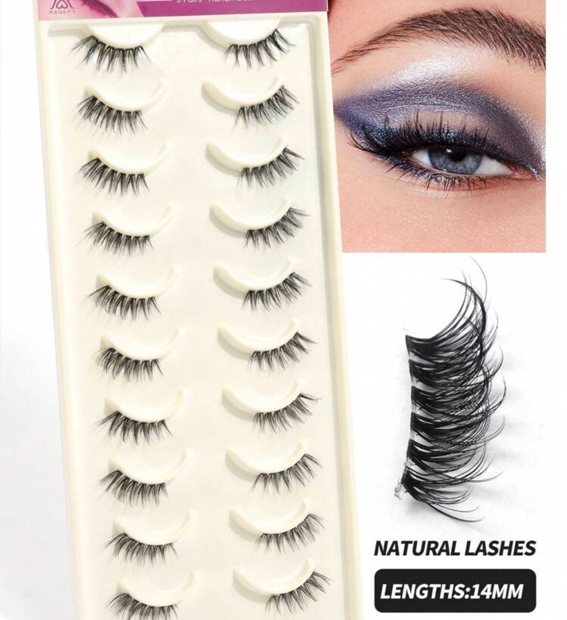 MAGEFY 10 Paires Faux Cils Naturels MGY7088 (Y10+26)