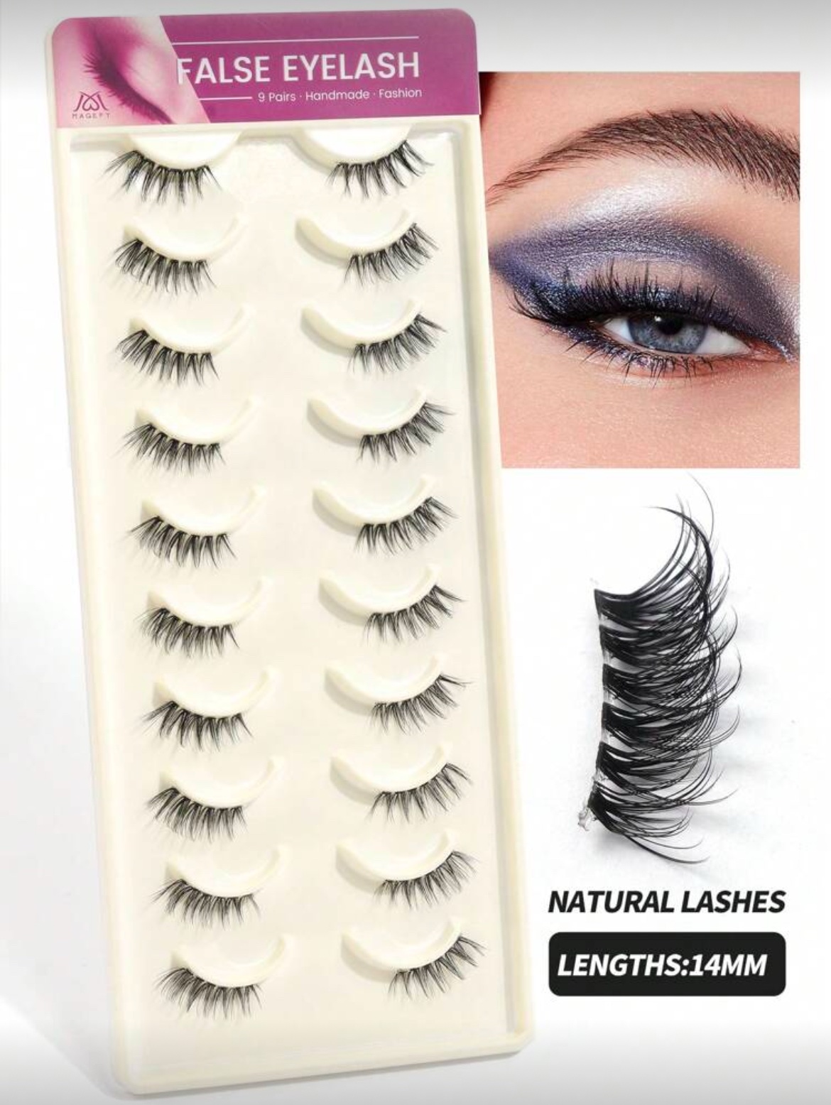 MAGEFY 10 Paires Faux Cils Naturels MGY7088 (Y10+26)