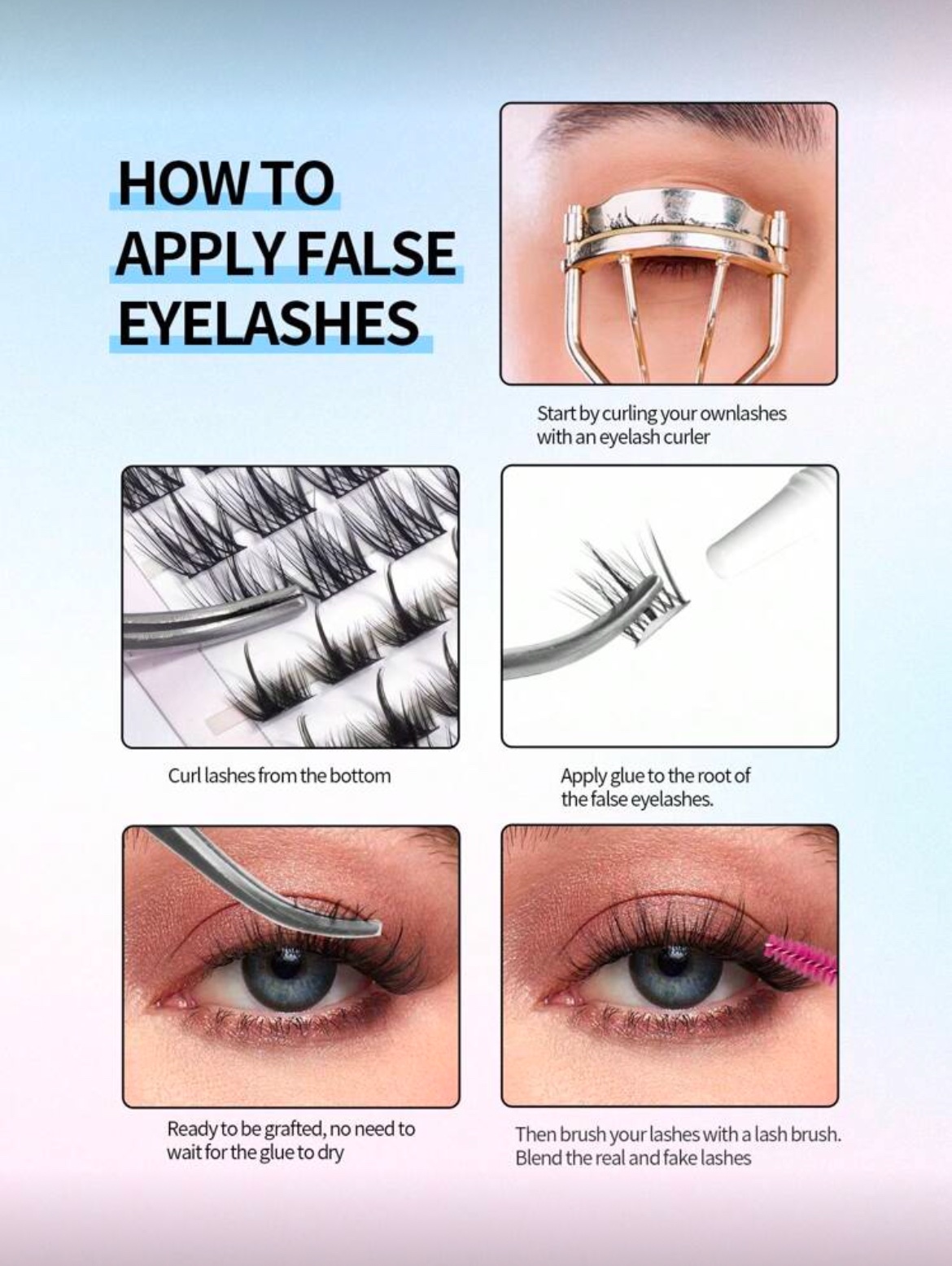 img_2124 MAGEFY 154 Clusters De Faux Cils Individuels Avec Colle Et Pince Courbée (MGY7598-3+TZ)