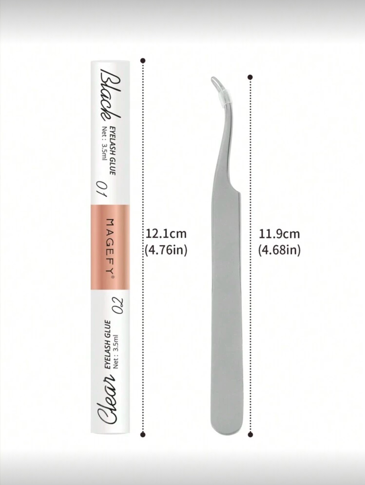 img_2132 MAGEFY 280 Grappes De Faux Cils Individuels Avec Colle Et Pince Courbée (MGY7598-6+TZ)