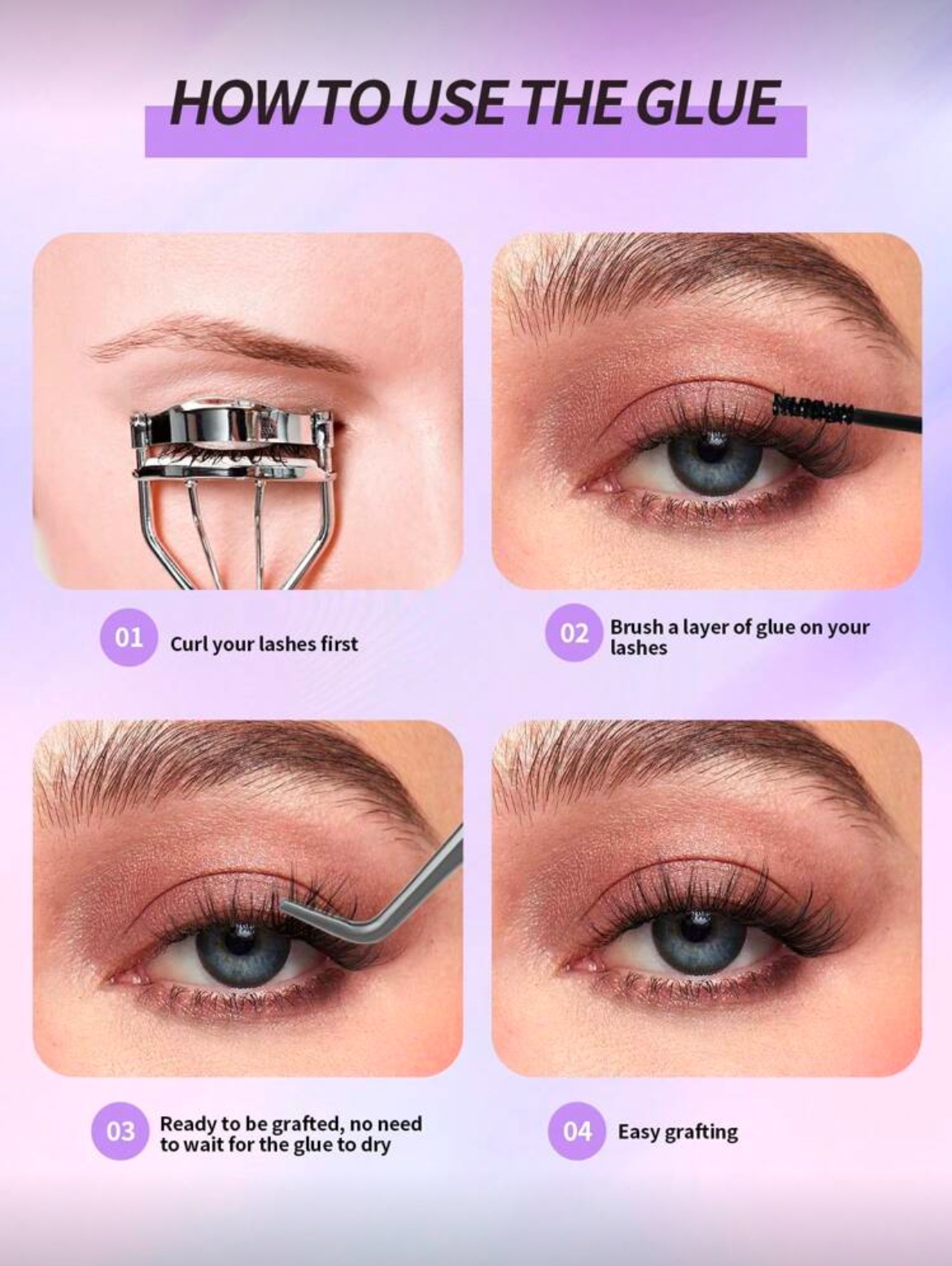 img_2133 MAGEFY 280 Grappes De Faux Cils Individuels Avec Colle Et Pince Courbée (MGY7598-6+TZ)