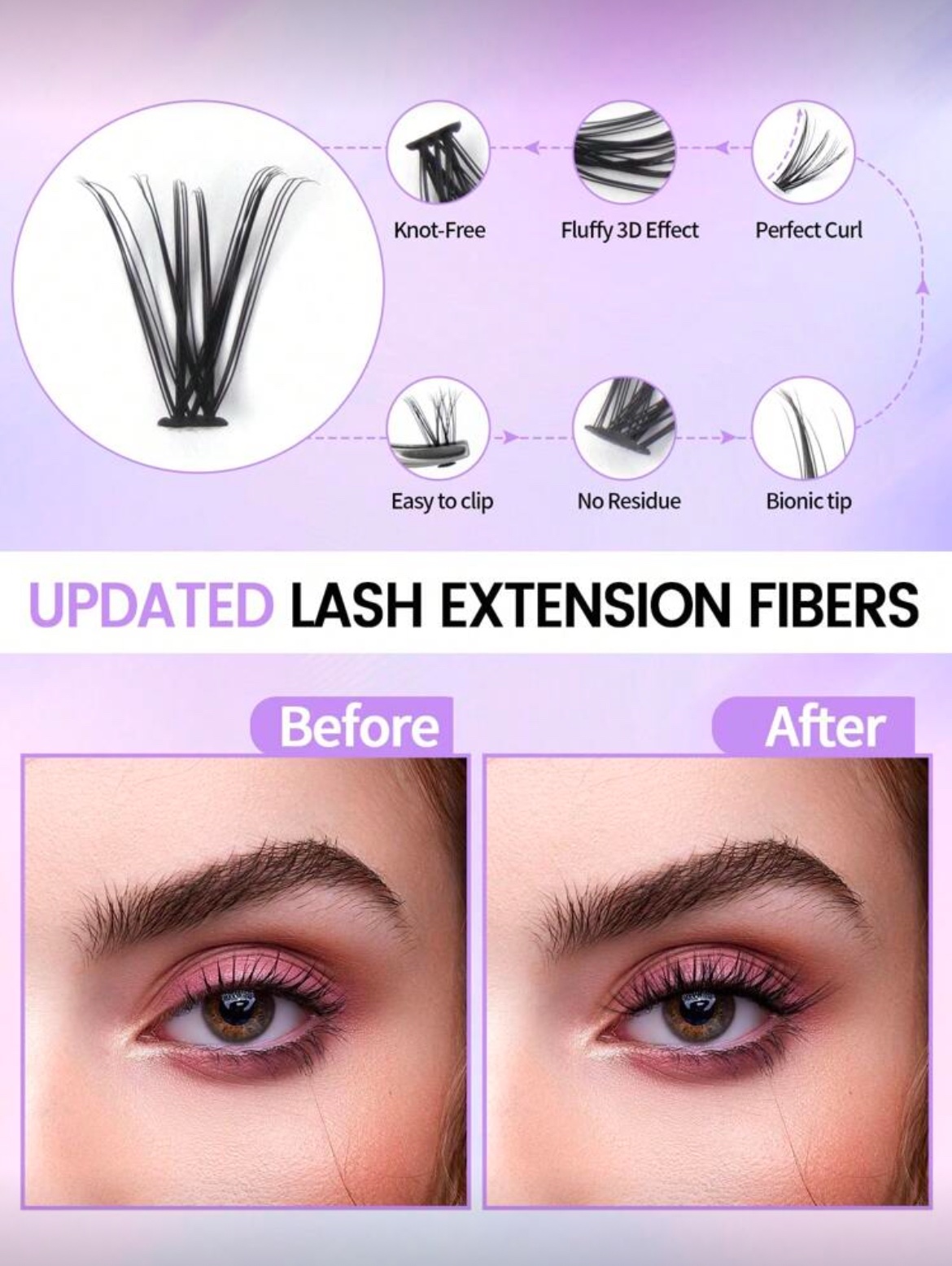 img_2134 MAGEFY 280 Grappes De Faux Cils Individuels Avec Colle Et Pince Courbée (MGY7598-6+TZ)