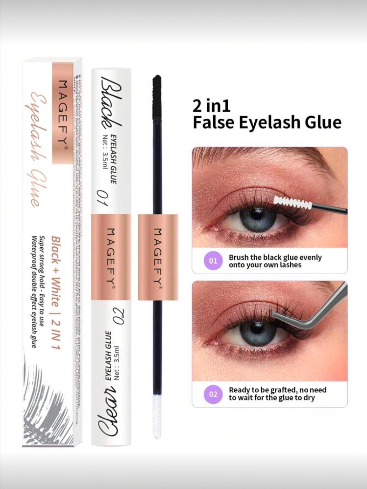 img_2136 MAGEFY 280 Grappes De Faux Cils Individuels Avec Colle Et Pince Courbée (MGY7598-6+TZ)