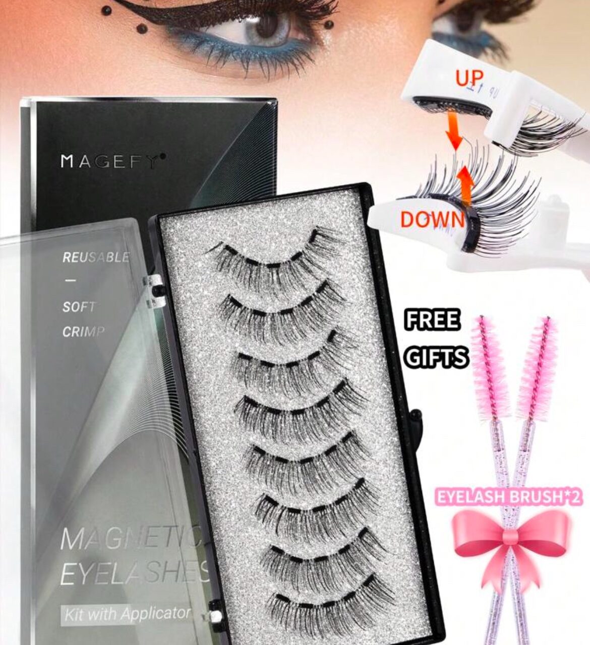 MAGEFY 2 Paires De Faux Cils Magnétiques (MGY7927-4)