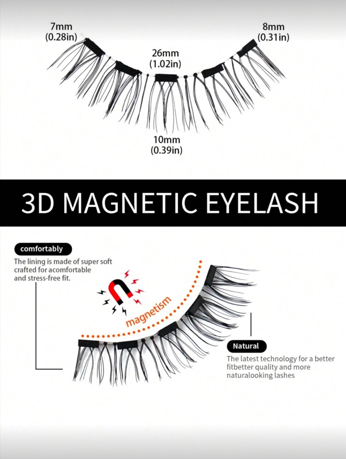 MAGEFY 2 Paires De Faux Cils Magnétiques (MGY7927-5)