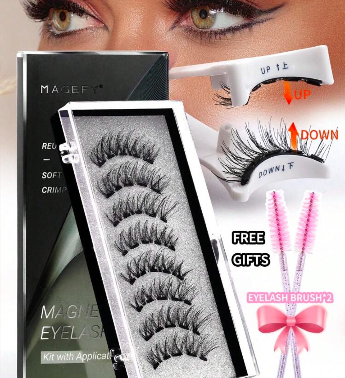 MAGEFY 2 Paires De Faux Cils Magnétiques (MGY7927-6)