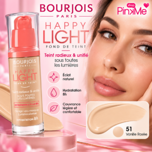 BOURJOIS Happy Light Fond De Teint 51 Vanille Rosée 30 ml - Thumbnail Image 3