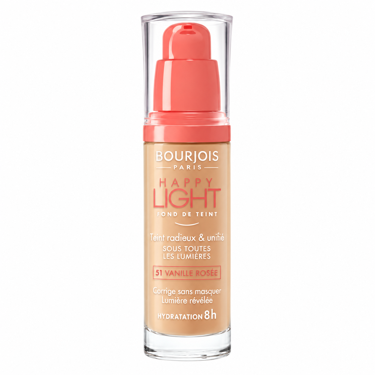 BOURJOIS Happy Light Fond De Teint 51 Vanille Rosée 30 ml – Image 4