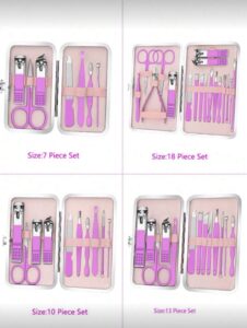 SH Set de coupe-ongles professionnels en acier inoxydable avec étui PU – Prune (4 à 18 pcs) SH Set de coupe-ongles professionnels en acier inoxydable avec étui PU – Prune (4 à 18 pcs)