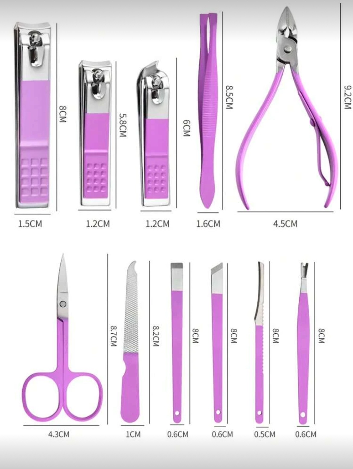 SH Set de coupe-ongles professionnels en acier inoxydable avec étui PU – Prune (4 à 18 pcs) SH Set de coupe-ongles professionnels en acier inoxydable avec étui PU – Prune (4 à 18 pcs)