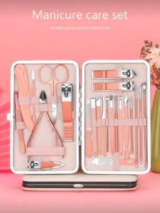 SH Set de coupe-ongles professionnels en acier inoxydable avec étui PU – Rose Orangé (4 à 23 pcs) SH Set de coupe-ongles professionnels en acier inoxydable avec étui PU – Rose Orangé (4 à 23 pcs)