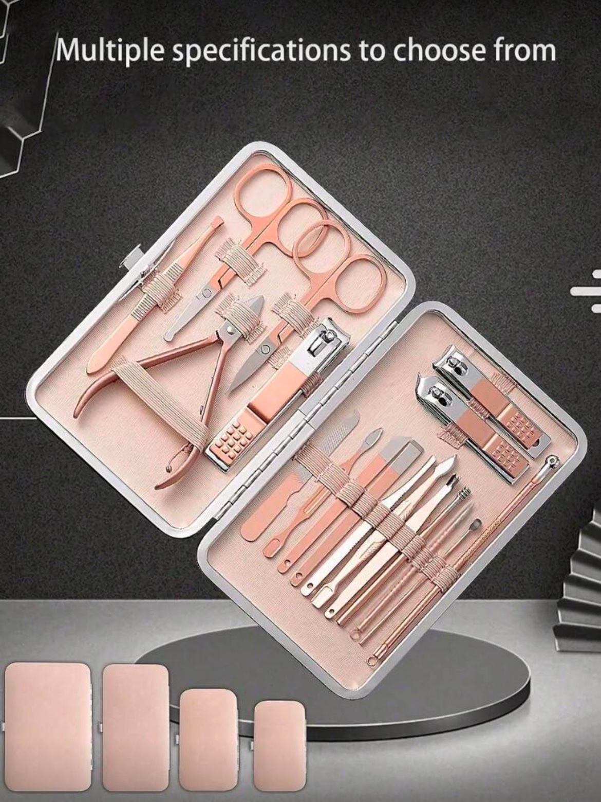 SH Set de coupe-ongles professionnels en acier inoxydable avec étui PU – Rose Orangé (4 à 23 pcs) SH Set de coupe-ongles professionnels en acier inoxydable avec étui PU – Rose Orangé (4 à 23 pcs)