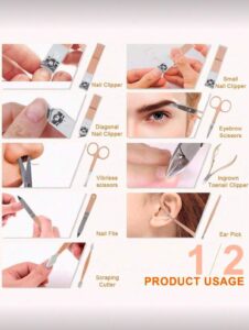 SH Set de coupe-ongles professionnels en acier inoxydable avec étui PU – Rose Orangé (4 à 23 pcs) SH Set de coupe-ongles professionnels en acier inoxydable avec étui PU – Rose Orangé (4 à 23 pcs)