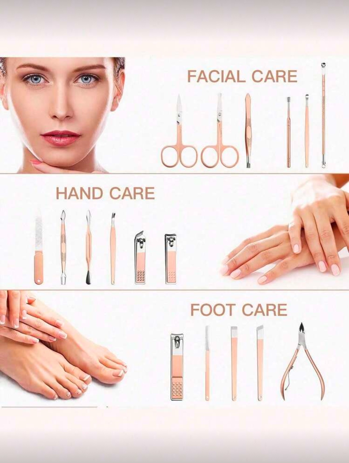 SH Set de coupe-ongles professionnels en acier inoxydable avec étui PU – Rose Orangé (4 à 23 pcs) SH Set de coupe-ongles professionnels en acier inoxydable avec étui PU – Rose Orangé (4 à 23 pcs)