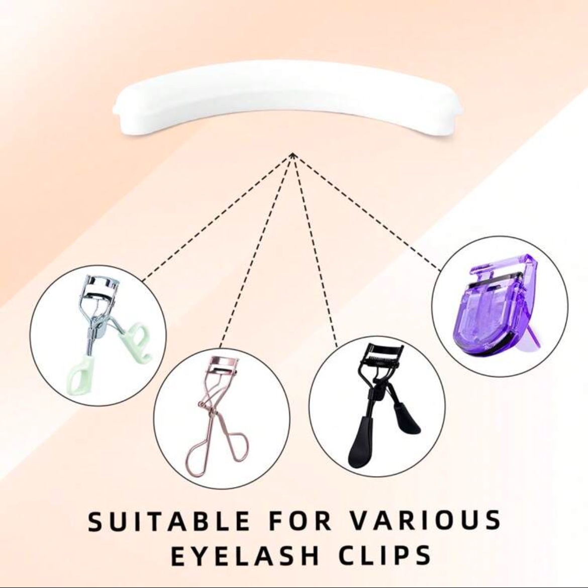Monkids Recourbe Cils Portatif Avec Peigne et 5 Coussinets “Pads” En Silicone – MK3 (Argent/Blanc)