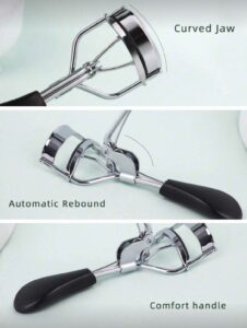 Monkids Recourbe Cils Portatif Avec Coussinet “Pad” En Silicone – MK9 (Argent/Noir)