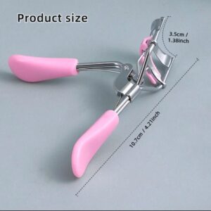Monkids Recourbe Cils Portatif Avec Peigne et Coussinet “Pad” En Silicone – MK2 (Argent/Rose Bonbon)