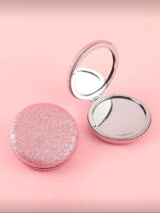 SH Miroir De Poche Pliable Rond à Paillettes — Glamour (1 pièce) – Rose / Noir / Argent / Bleu / Or / Violet SH Miroir De Poche Pliable Rond à Paillettes — Glamour (1 pièce) – Rose / Noir / Argent / Bleu / Or / Violet