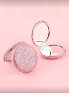 SH Miroir De Poche Pliable Rond à Paillettes — Glamour (1 pièce) – Rose / Noir / Argent / Bleu / Or / Violet SH Miroir De Poche Pliable Rond à Paillettes — Glamour (1 pièce) – Rose / Noir / Argent / Bleu / Or / Violet