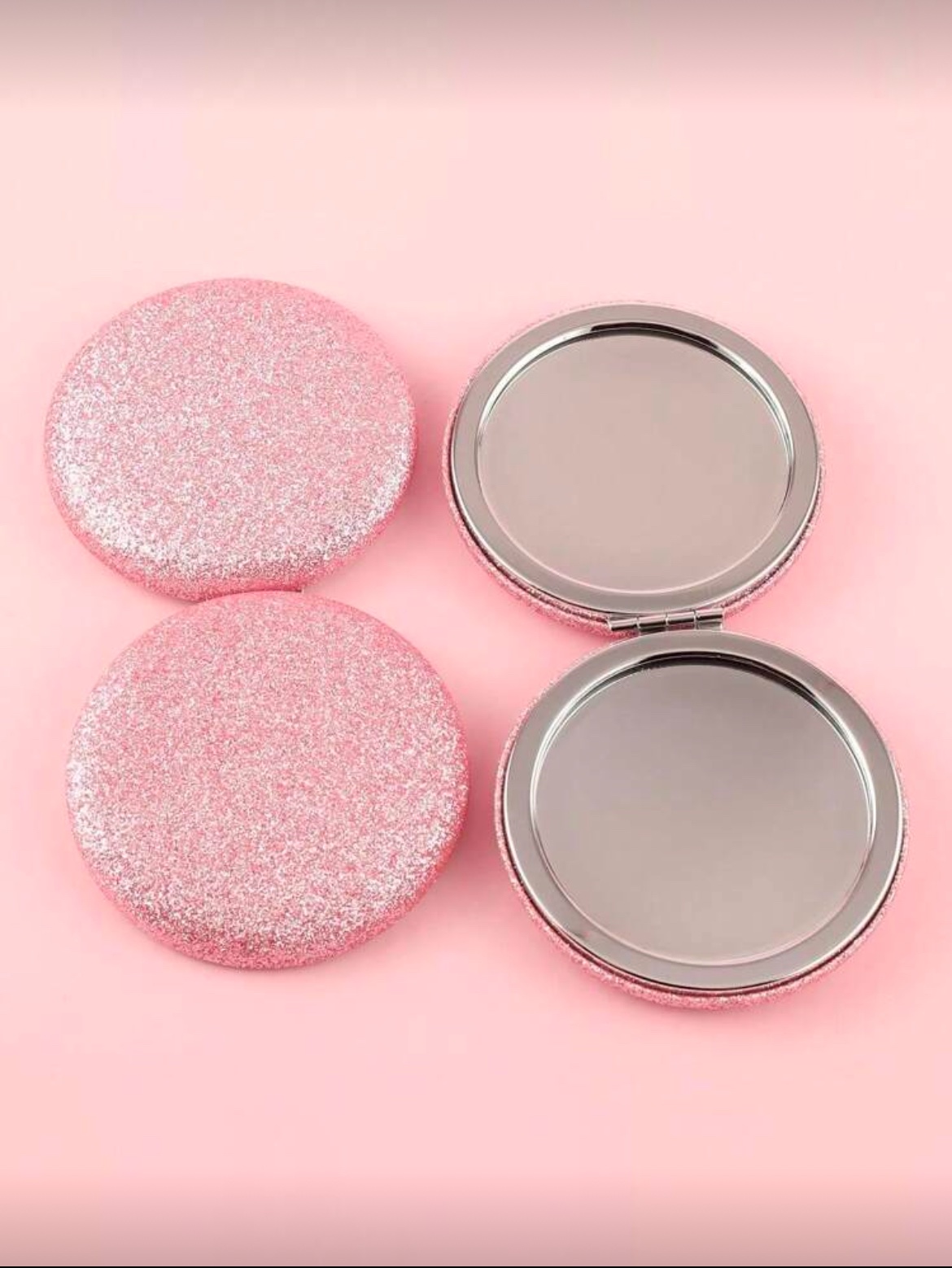SH Miroir De Poche Pliable Rond à Paillettes — Glamour (1 pièce) – Rose / Noir / Argent / Bleu / Or / Violet SH Miroir De Poche Pliable Rond à Paillettes — Glamour (1 pièce) – Rose / Noir / Argent / Bleu / Or / Violet