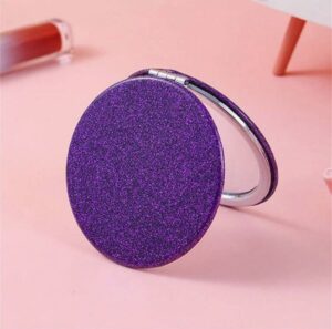 SH Miroir De Poche Pliable Rond à Paillettes — Glamour (1 pièce) – Rose / Noir / Argent / Bleu / Or / Violet SH Miroir De Poche Pliable Rond à Paillettes — Glamour (1 pièce) – Rose / Noir / Argent / Bleu / Or / Violet