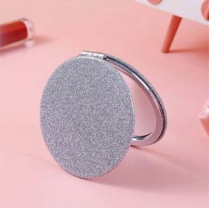 SH Miroir De Poche Pliable Rond à Paillettes — Glamour (1 pièce) – Rose / Noir / Argent / Bleu / Or / Violet SH Miroir De Poche Pliable Rond à Paillettes — Glamour (1 pièce) – Rose / Noir / Argent / Bleu / Or / Violet