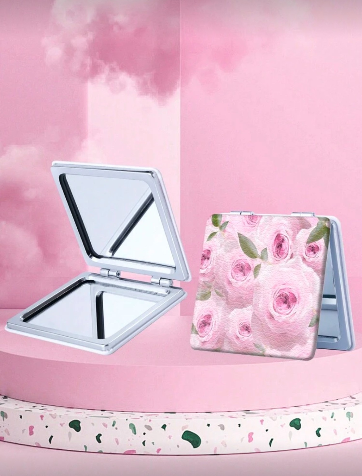 ROSELLE Miroir De Vanité Carré Pliable — Chic (Réf. 001)