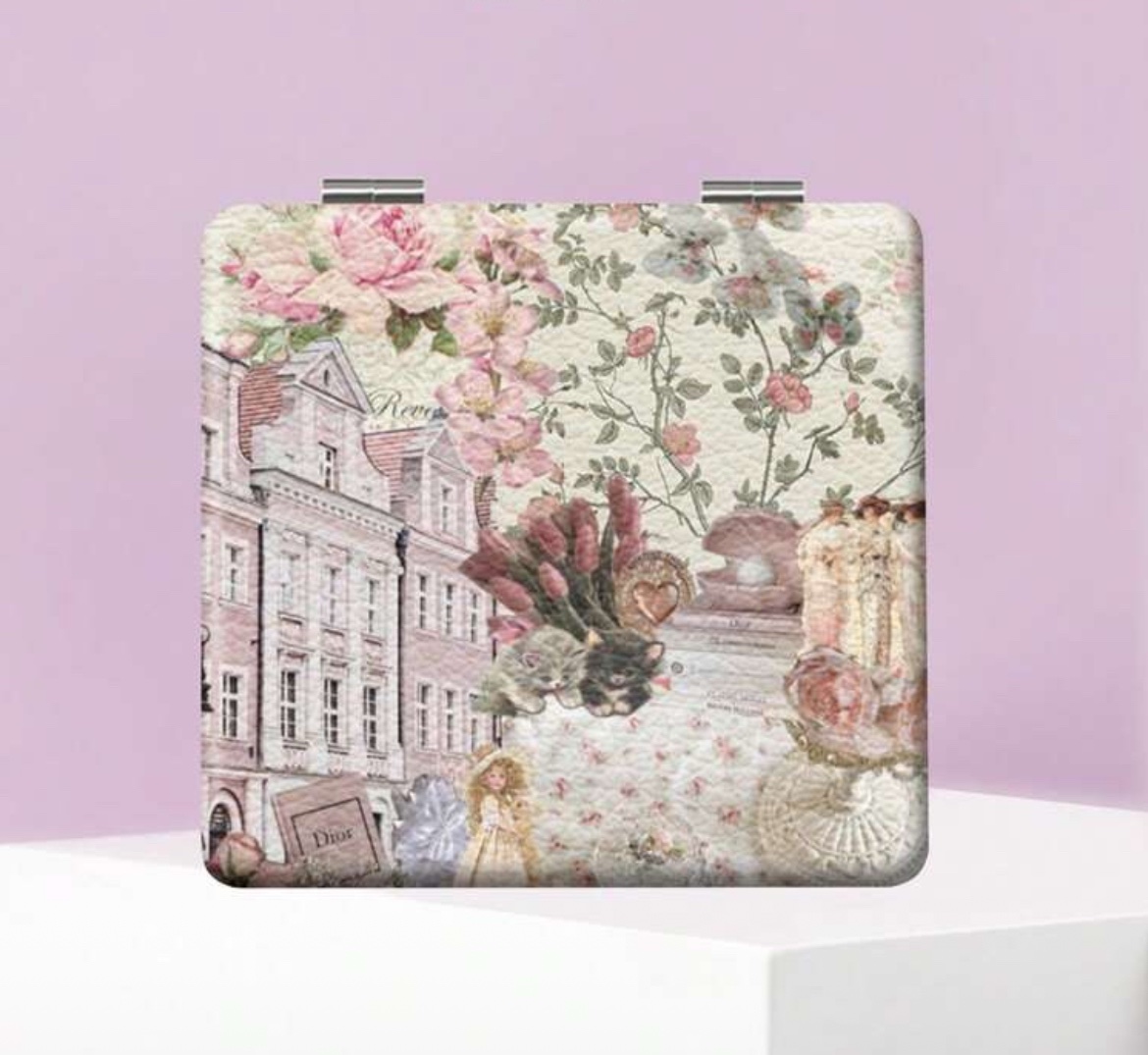 ROSELLE Miroir De Vanité Carré Pliable — Chic (Réf. 009)
