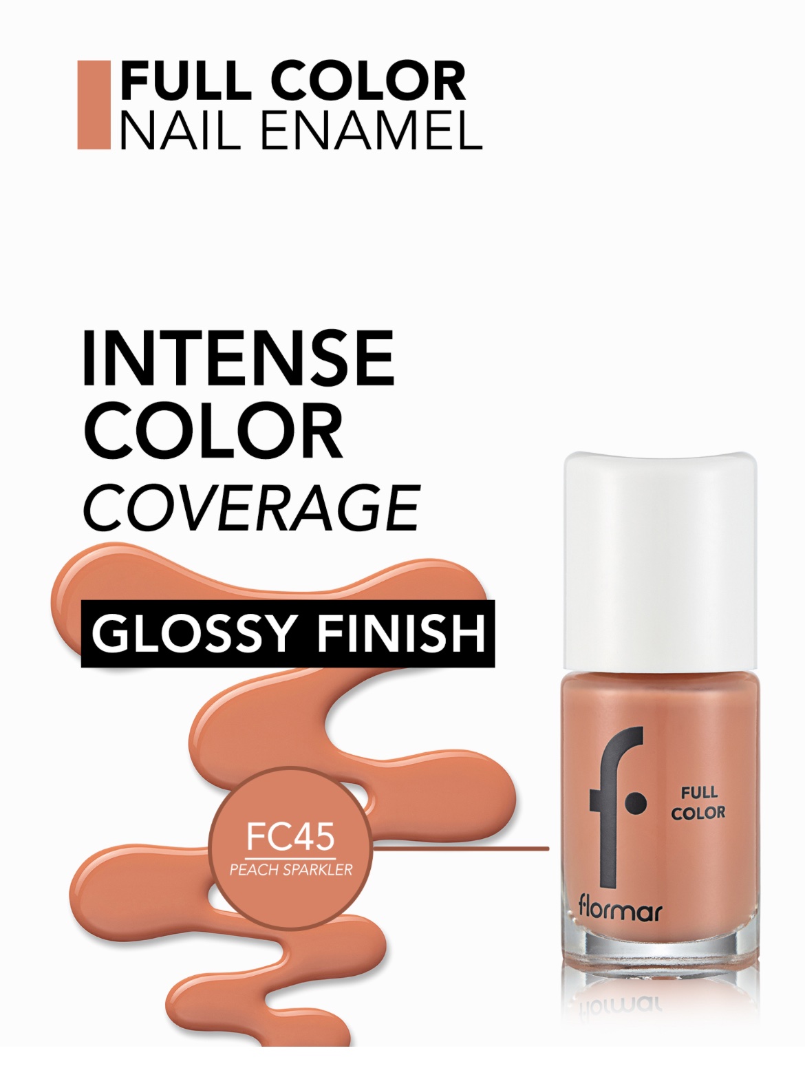 Flormar Vernis à Ongles Full Color — FC045 – Peach Sparkler