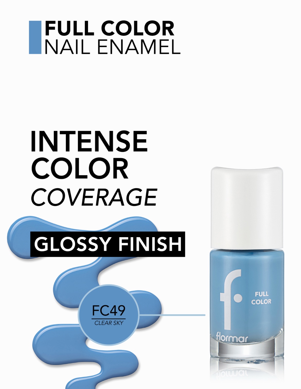 Flormar Vernis à Ongles Full Color — FC049 – Clear Sky
