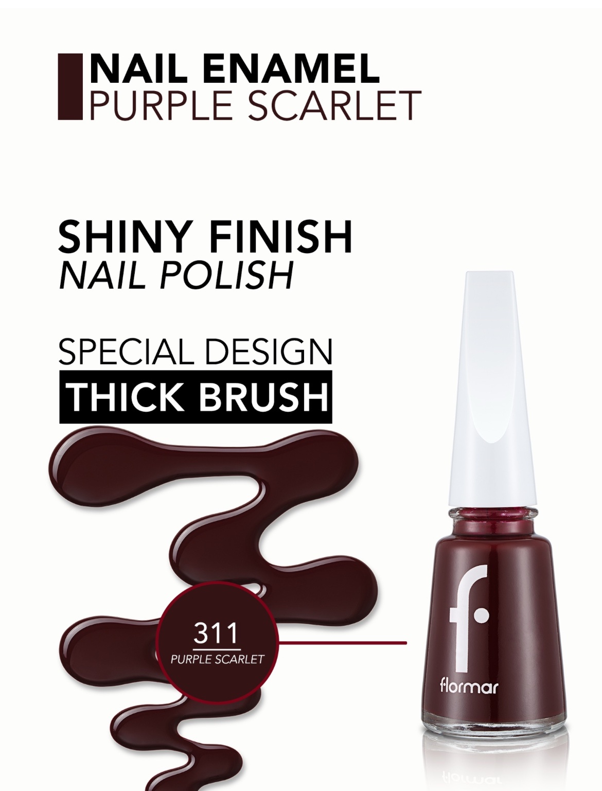 Flormar Vernis à Ongles — 311 – Purple Scarlet