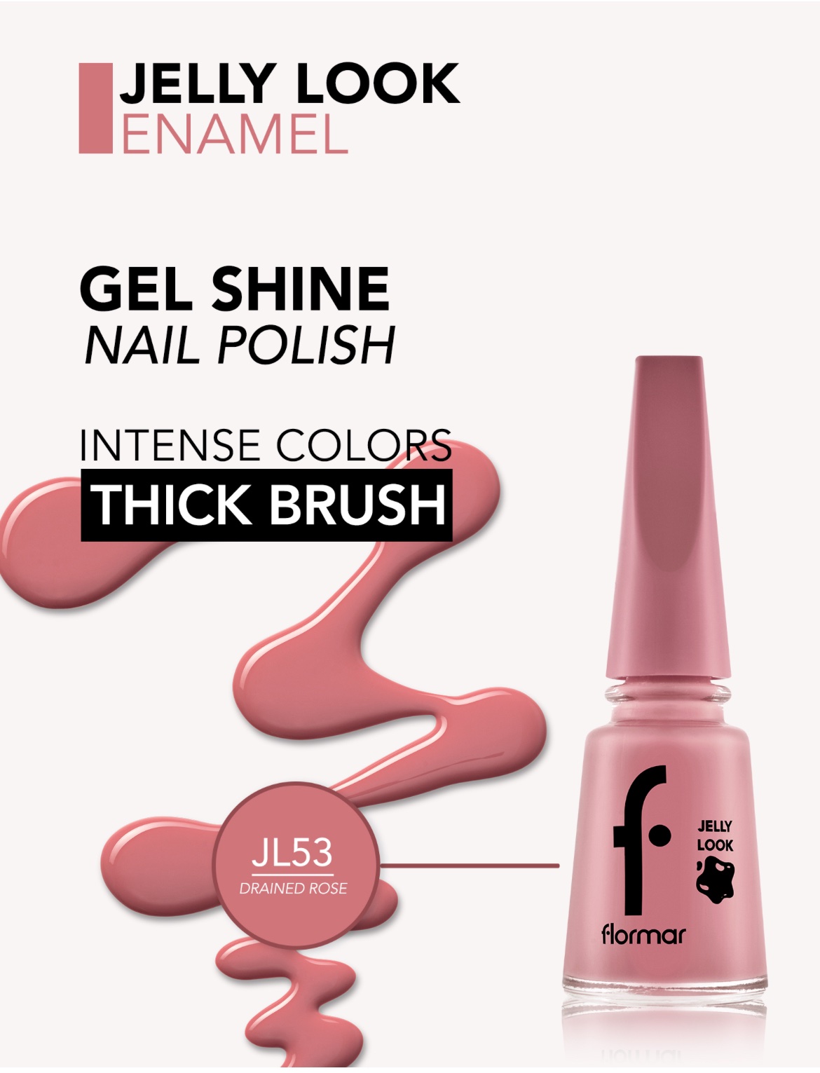 Flormar Vernis à Ongles Jelly Look — JL53 – Drained Rose Flormar Vernis à Ongles Jelly Look — JL53 – Drained Rose