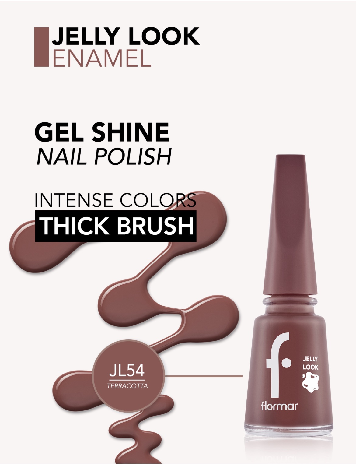 Flormar Vernis à Ongles Jelly Look — JL54 – Terracotta Flormar Vernis à Ongles Jelly Look — JL54 – Terracotta