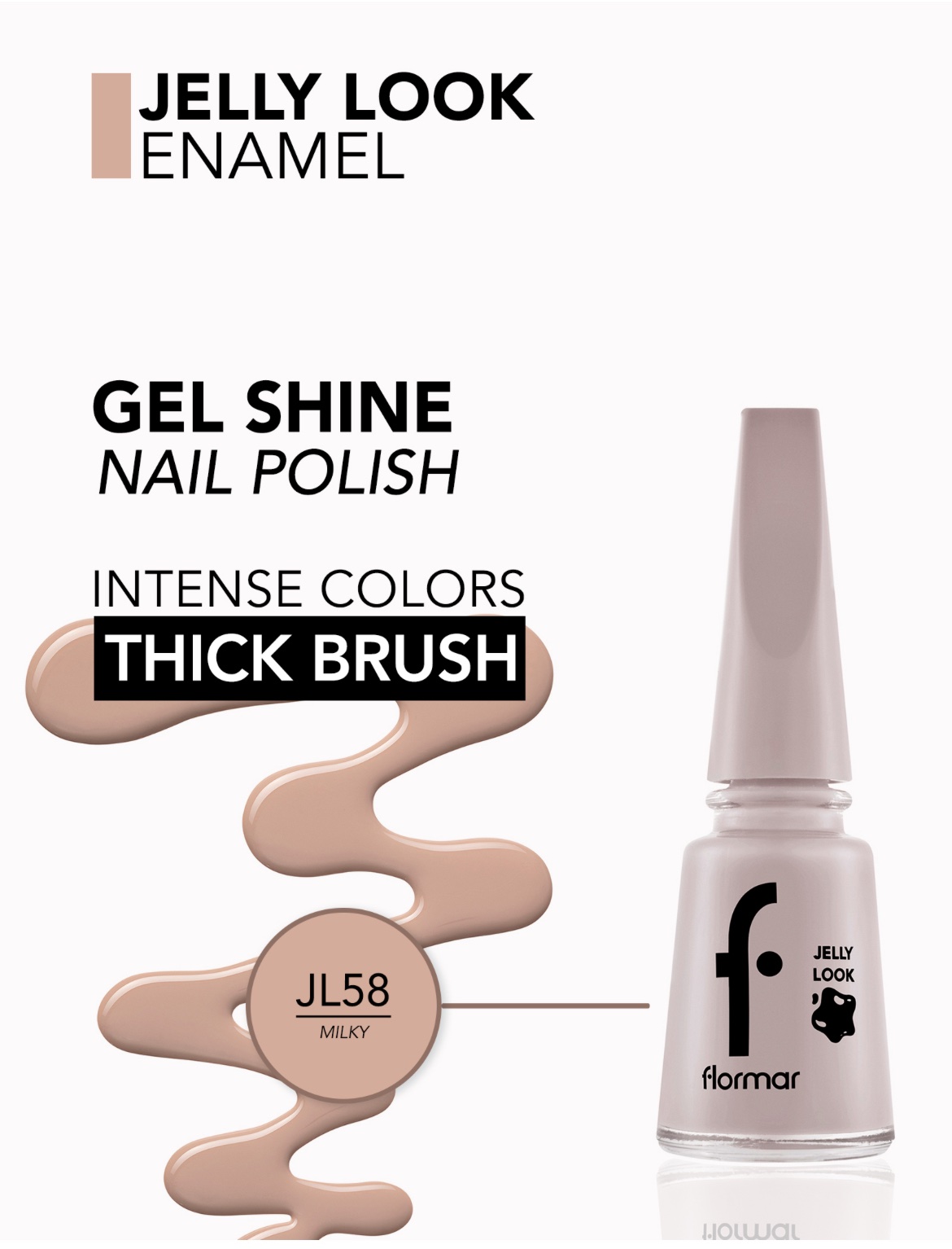 Flormar Vernis à Ongles Jelly Look — JL58 – Milky Flormar Vernis à Ongles Jelly Look — JL58 – Milky