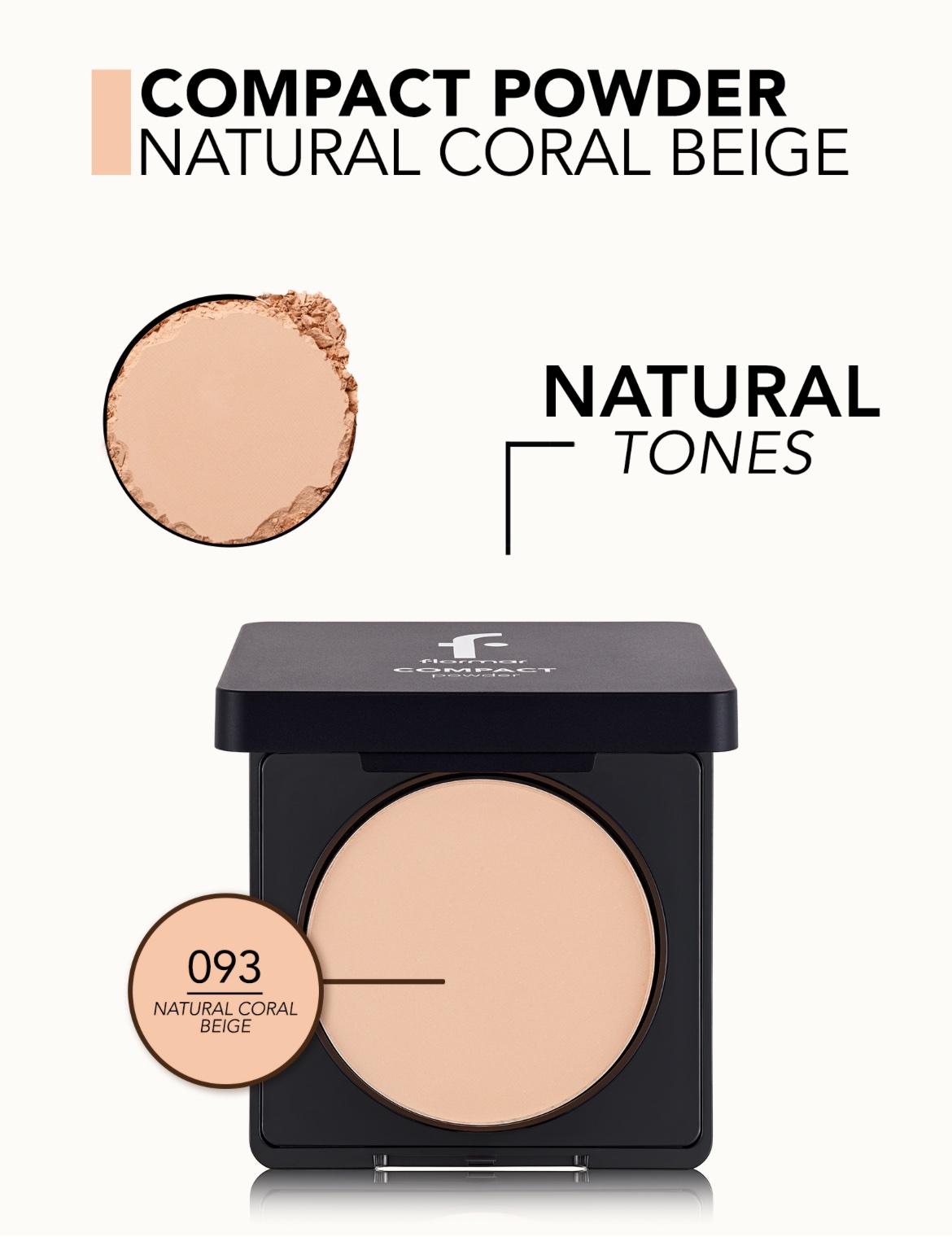 Flormar Compact Powder — 093 – Natural Coral Beige