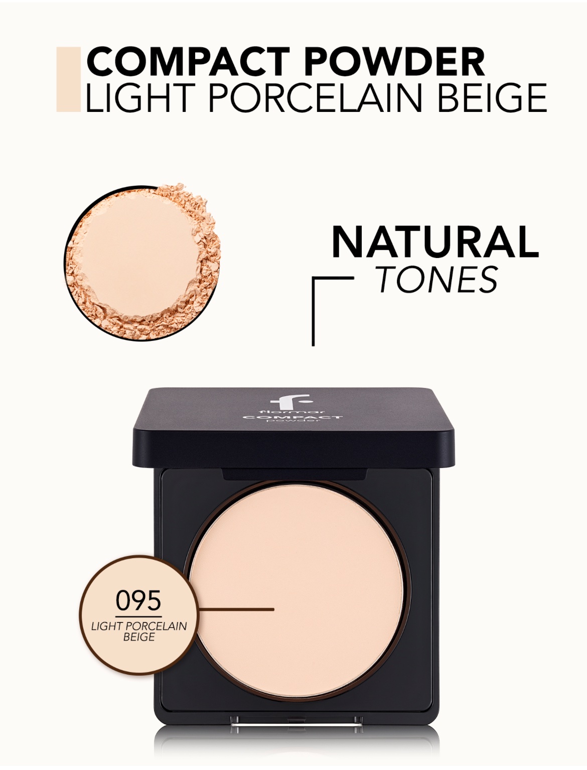 Flormar Compact Powder — 095 – Light Porcelain Beige