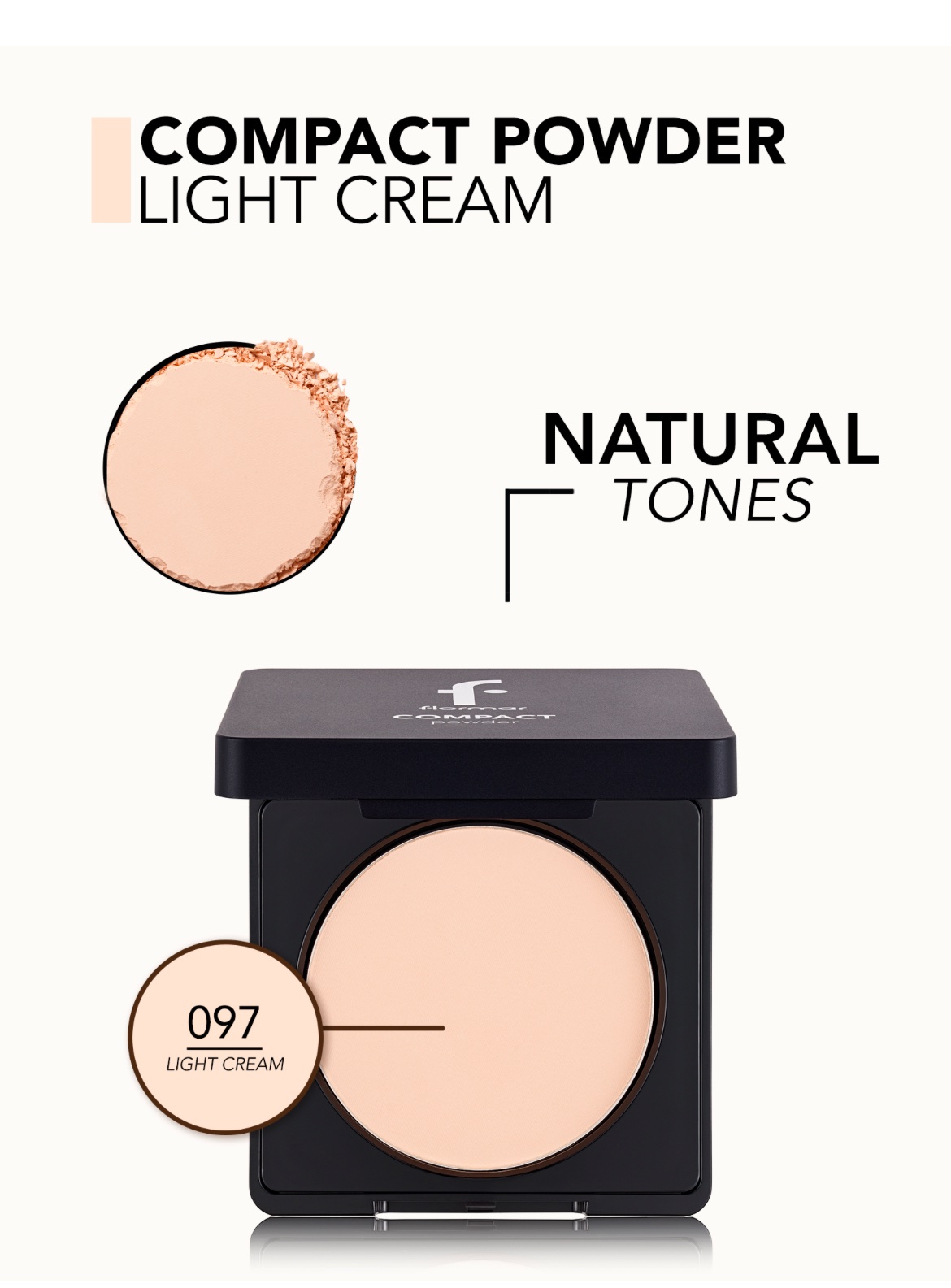 Flormar Compact Powder — 097 – Light Cream