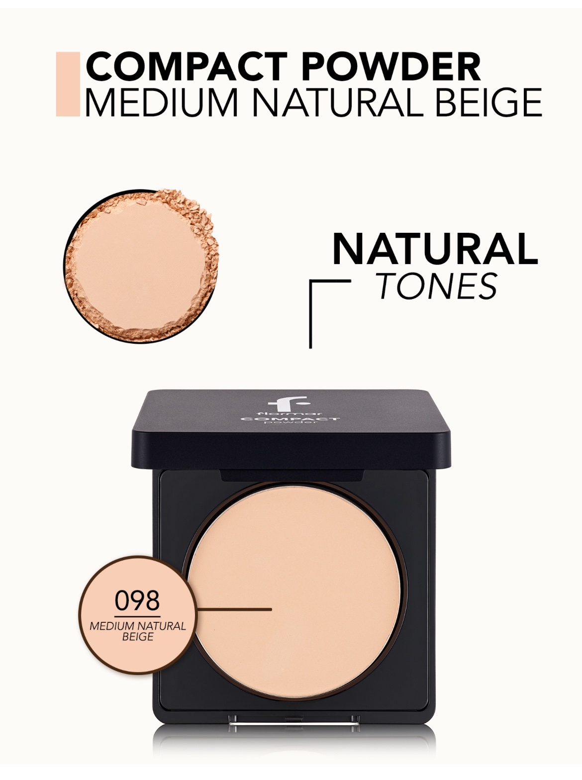 Flormar Compact Powder — 098 – Medium Natural Beige