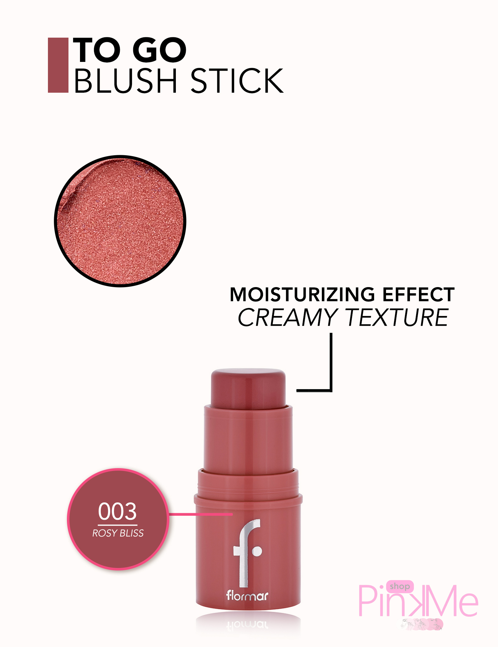 Flormar To Go Stick Blush Radiant & Natural Finish Buildable Creamy Flormar To Go Stick Blush Radiant & Natural Finish Buildable Creamy