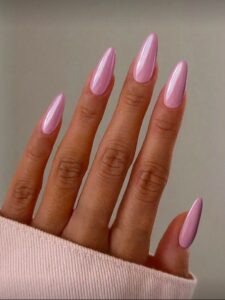 VV MEIJIAER Press-On Nails 24 Pièces Amande (Chrome et Roses) + Feuille Adhésive + Mini Lime - ZJ072