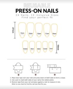 VV MEIJIAER Press-On Nails 24 Pièces Amande (Chrome Magic Goth) + Feuille Adhésive + Mini Lime - ZJ175 Irrésistibles 13 VV MEIJIAER Press-On Nails 24 Pièces Amande (Chrome Magic Goth) + Feuille Adhésive + Mini Lime - ZJ175