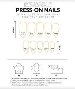 VV MEIJIAER Press-On Nails 24 Pièces Amande (Argentés Brillants) + Feuille Adhésive + Mini Lime - ZJ919