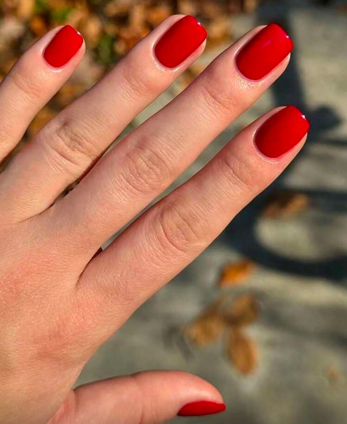 VV MEIJIAER Press-On Nails 24 Pièces Carrés (Rouge Unicolor) + Feuille Adhésive + Mini Lime - ZJ302